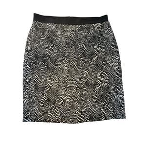 Ann Taylor Black and White Geometric Print Stretch Knit Pencil Skirt Size 14